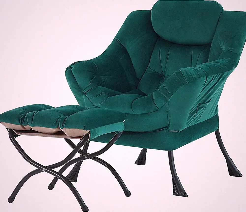 Accent Chairs with Ottoman Armchair Velvet Lounge Choose Your Color