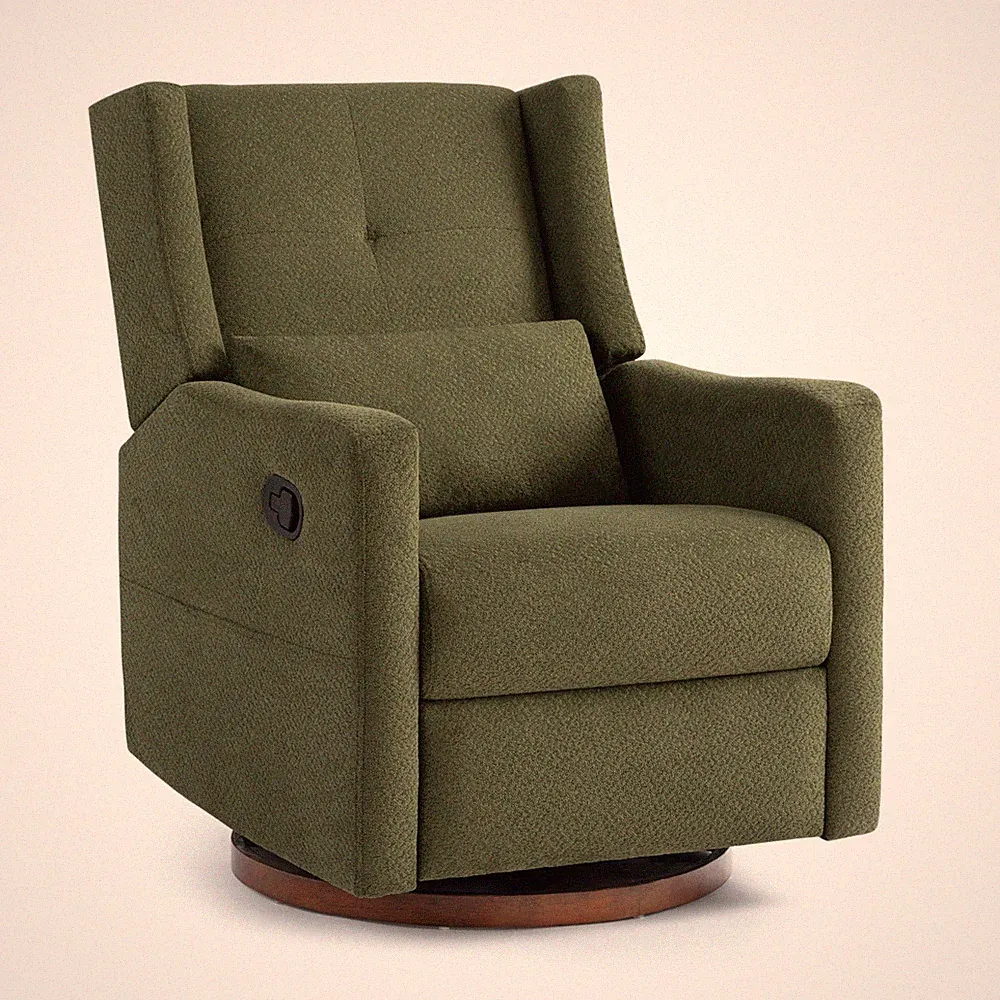 CHITA Nursery Recliner Chair Swivel Glider Rocker Fabric Manual Reclining Chair