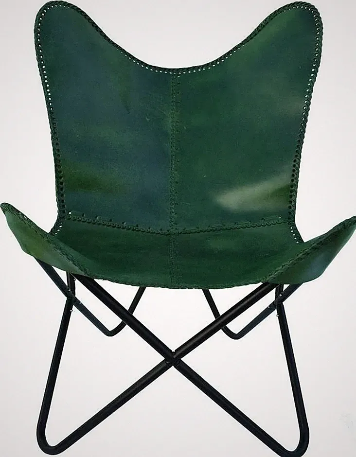 Handmade Vintage Real Green Leather Home & Office Relaxing Comfortable ArmChair