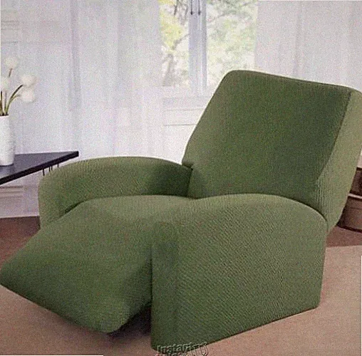 Mason Stretch Basketweave Recliner Slipcover Sage Polyester
