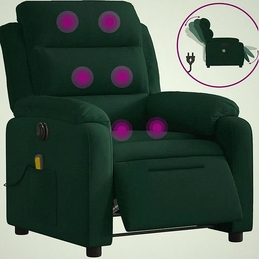 Modern Electric Massage Recliner Chair in Multiple Colors vidaXL