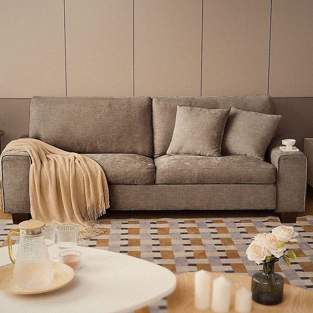 Modern Loveseat Sofa for Living Room, Chenille Recliner, Removable