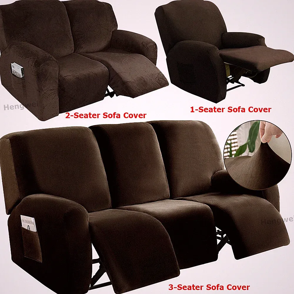 Velvet Elastic Recliner Couch Covers Armchair Sofa Seat Cover Recliner Slipcover