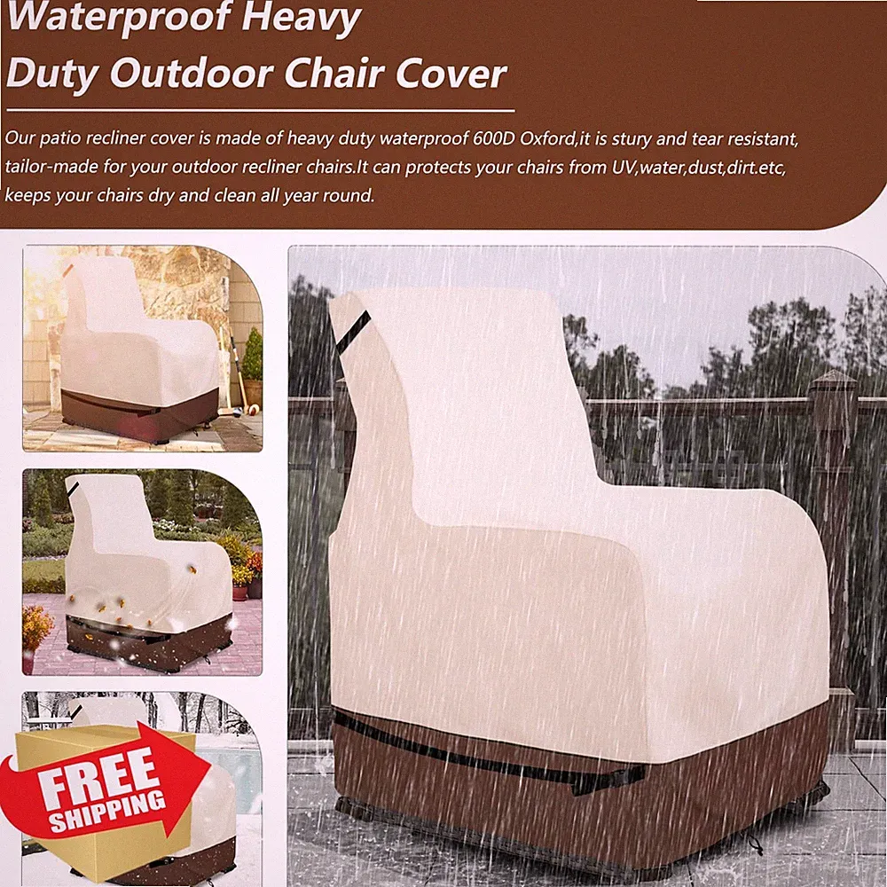 Youkaver Recliner Chair Covers 2 Pack Heavy Duty Waterproof Beige/Brown
